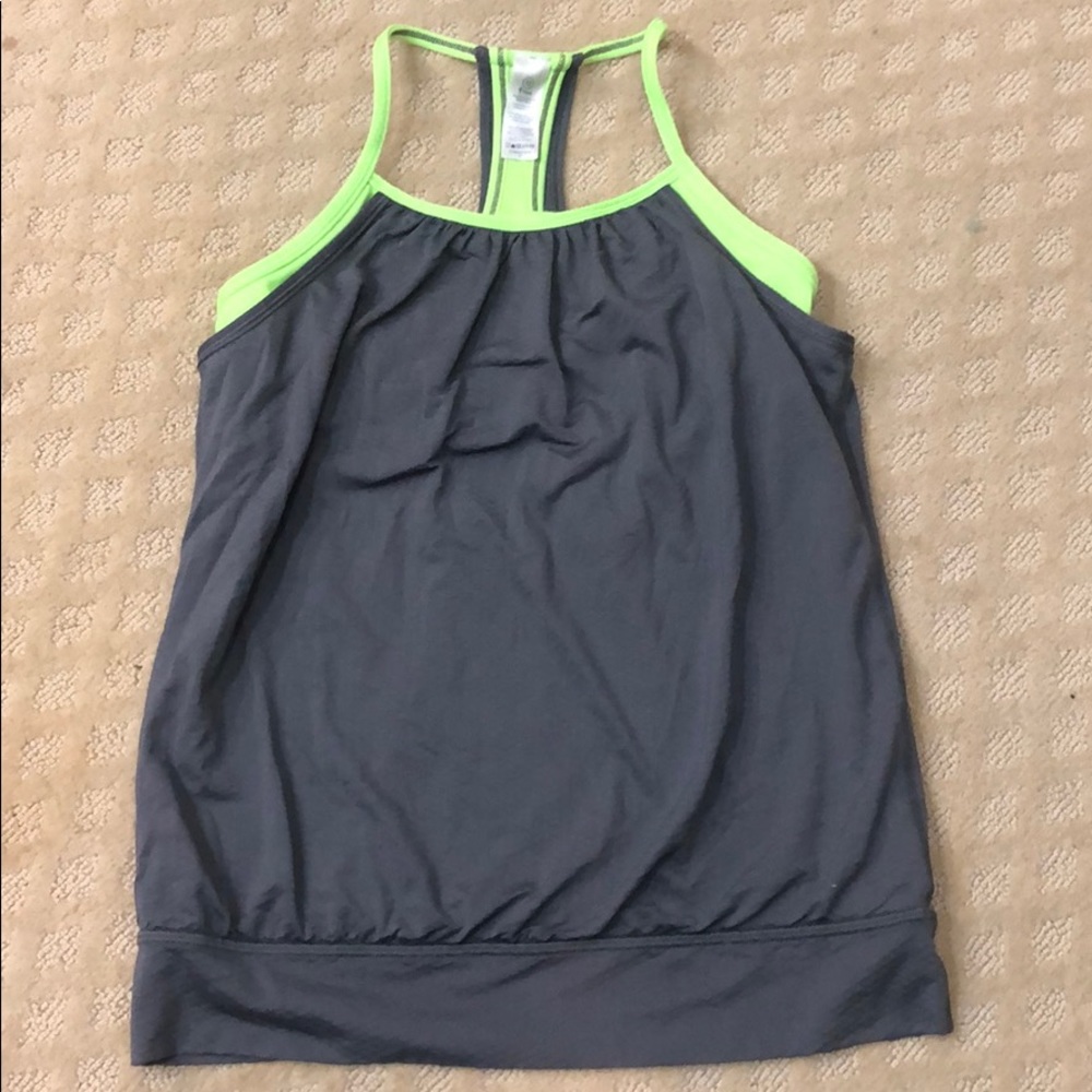 Girls size 12 Ivivva top grey and lime green top